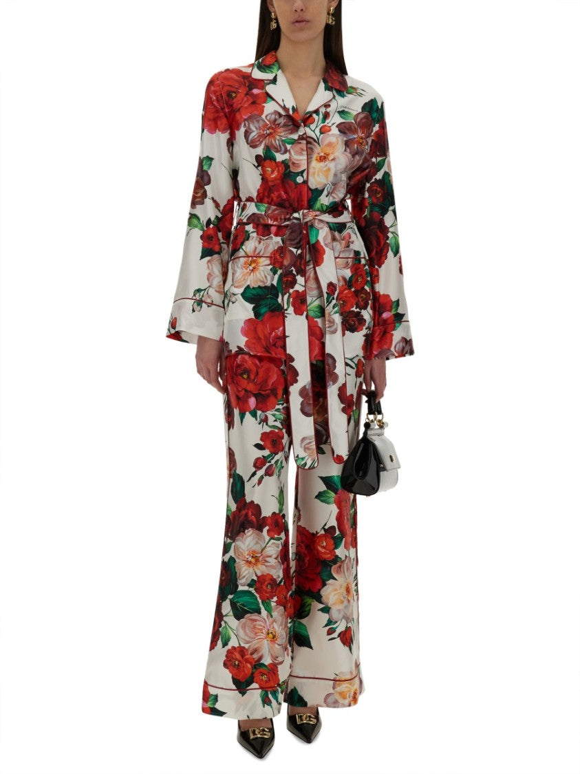 Dolce & Gabbana Rose Print Pajama Pants