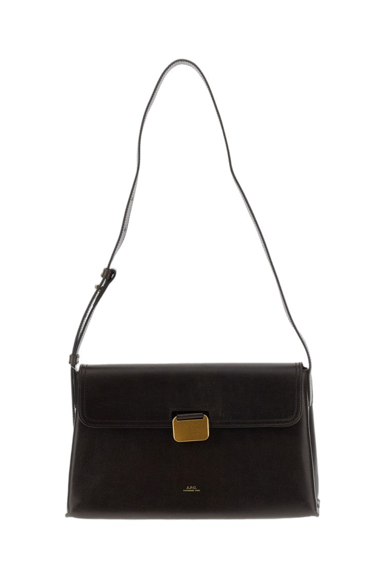 A.P.C. Structured Leather Crossbody Bag With Gold-Finish Clasp And Adjustable Strap
