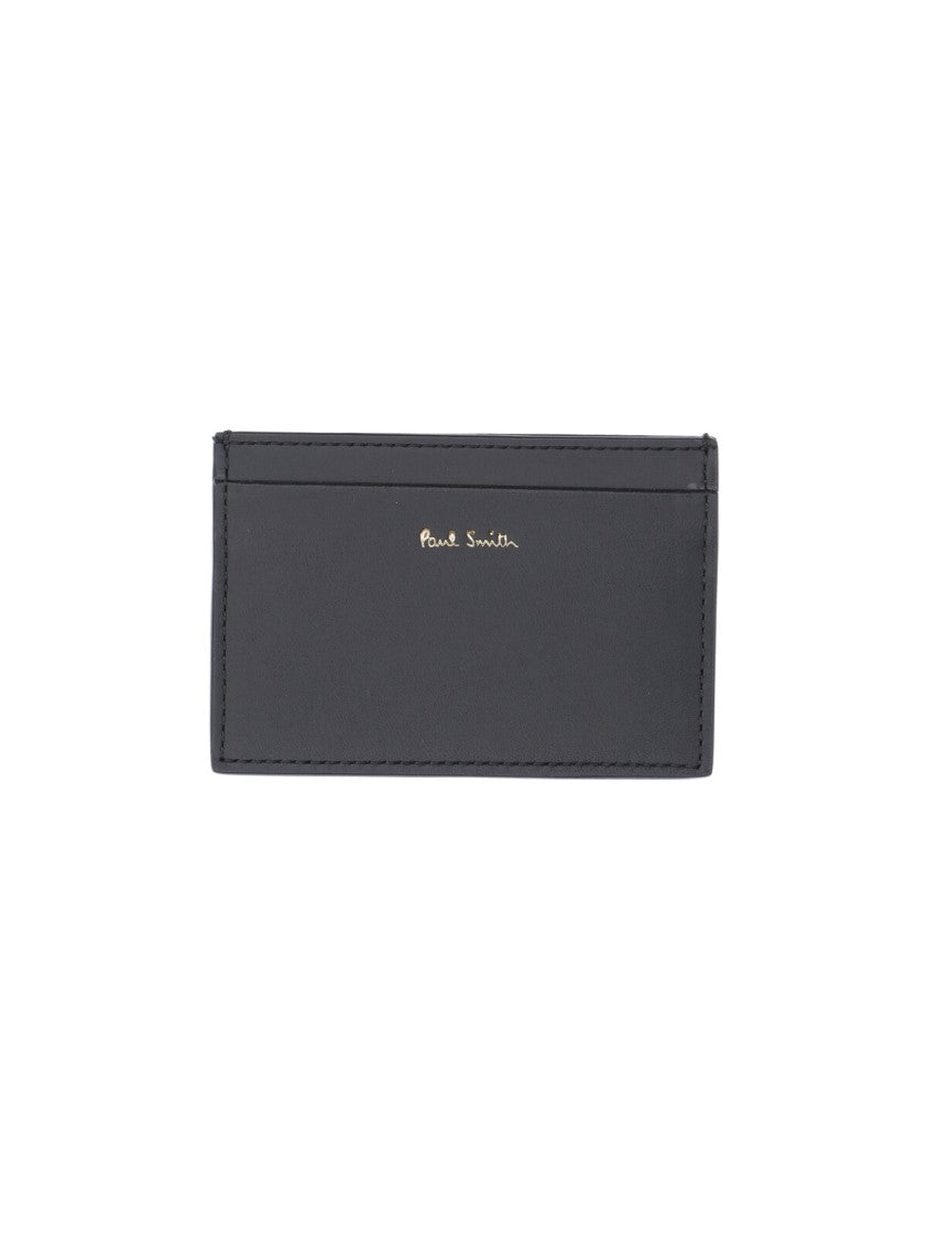 Paul Smith Black Signature Stripe Calf Leather Cardholder