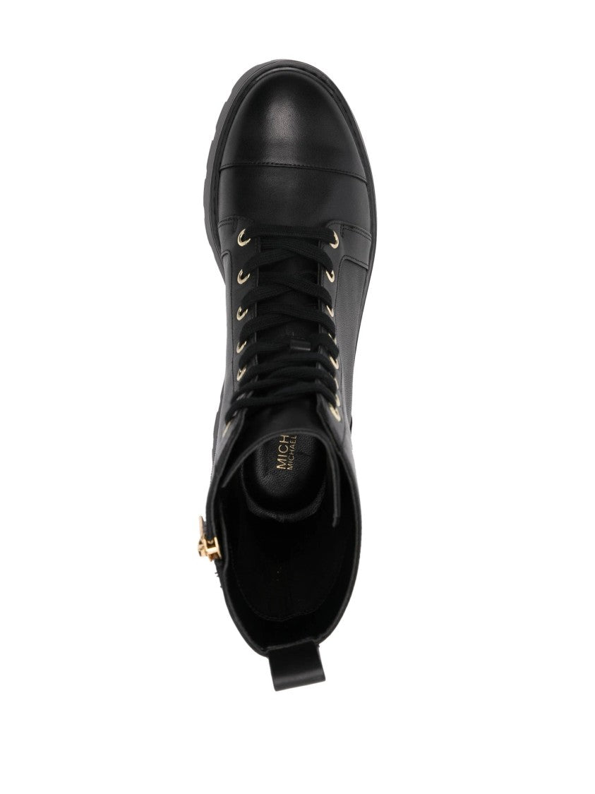 Michael Kors Lace-Up Ankle Boots With Rubber Sole