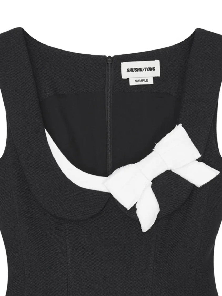 Shushu/Tong Blue Side Bow A-Line Dress
