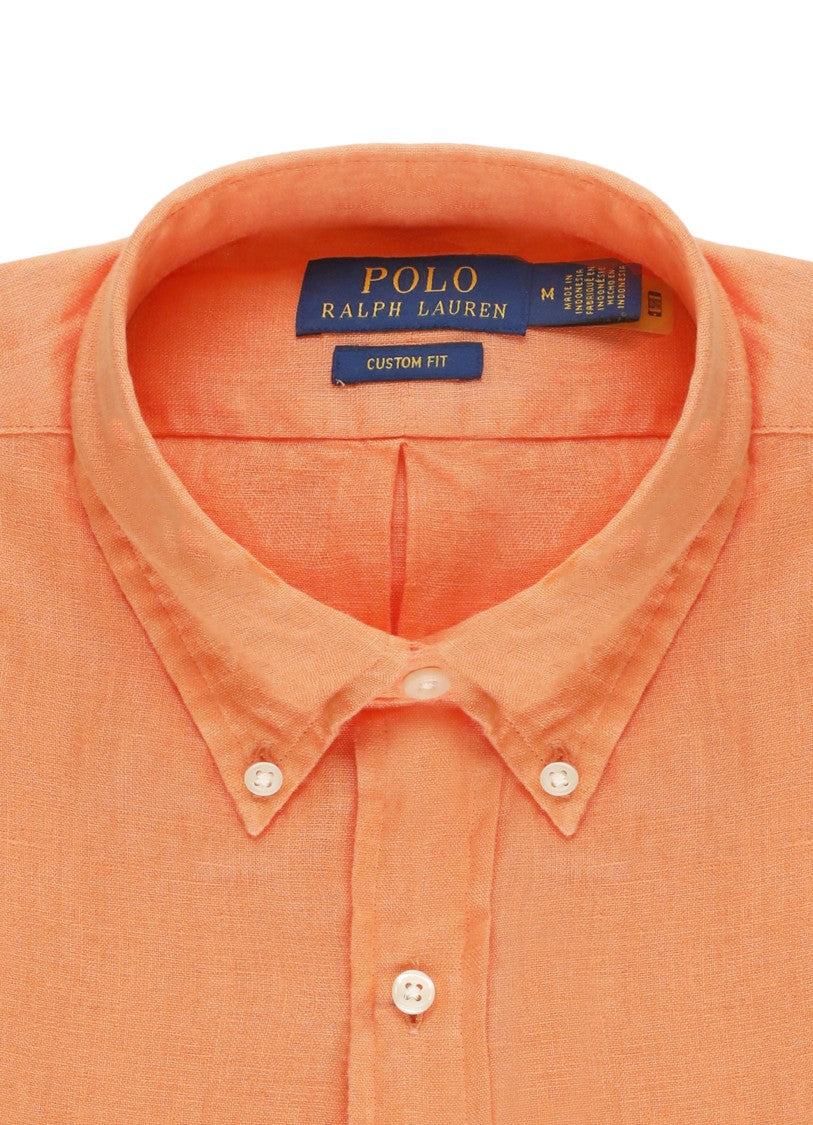 Polo Ralph Lauren Orange Button Down Linen Casual Shirt