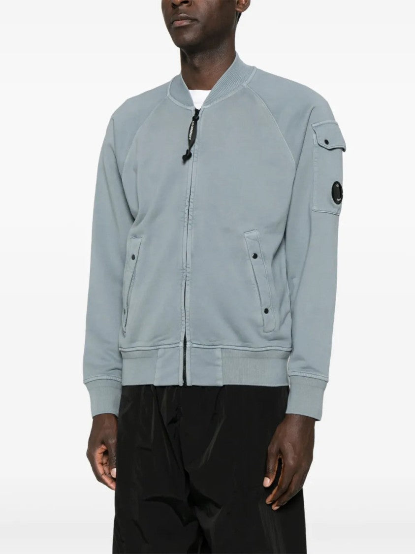 C.P. Company Blue-Grey Cotton Zip-Fastened Sweatshirt