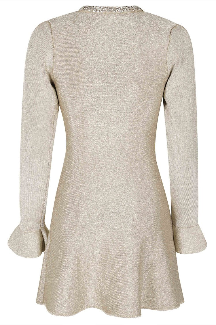 Alessandro Legora Gold Fitted Bodice Mini Dress