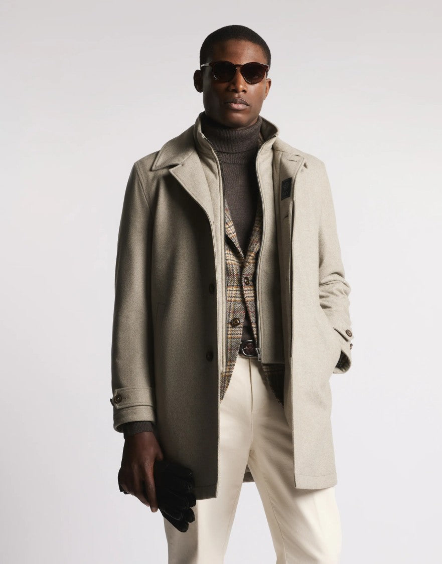 Fay Double-Breasted Virgin Wool Coat With Tailored Silhouette