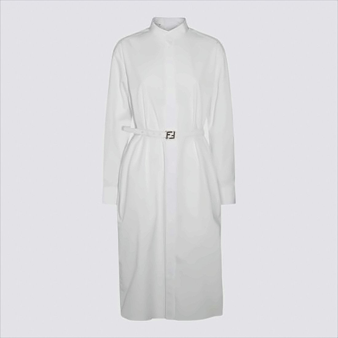 Fendi Midi-Length Cotton Shirt Dress With Tailored Silhouette