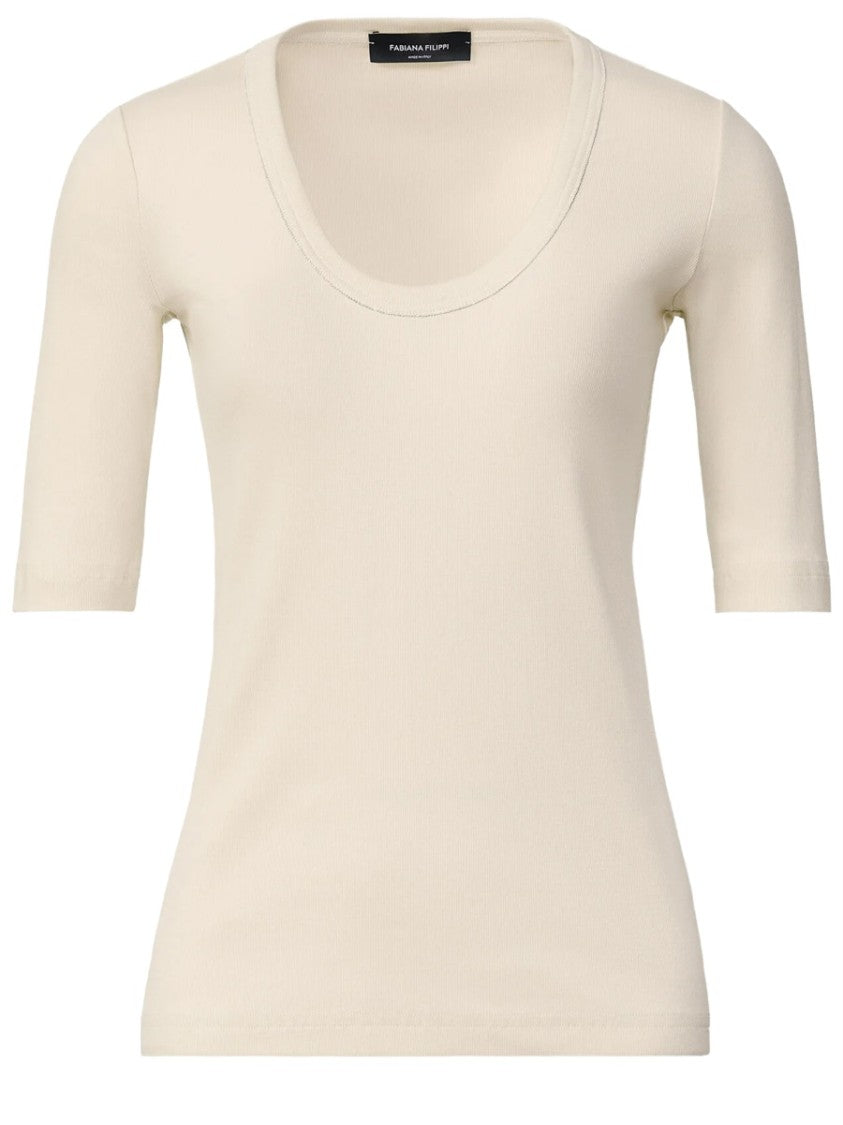 Fabiana Filippi Fitted Scoop Neck Top
