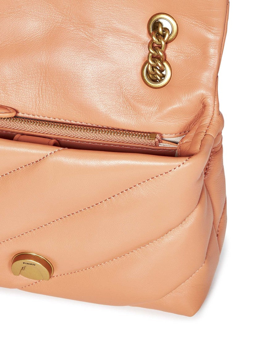 Pinko Mini Love Crossbody Bag In Orange Sheep Leather