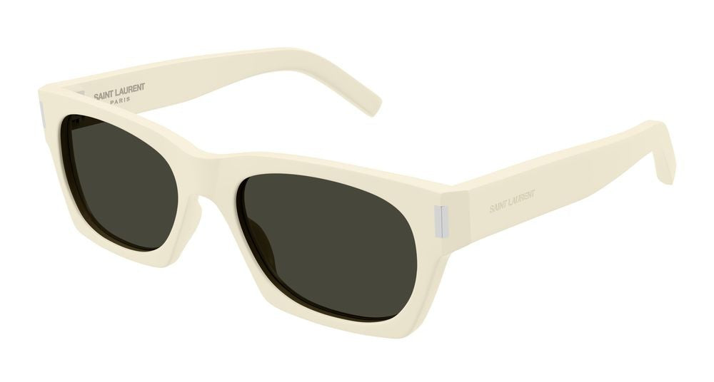 Saint Laurent Ivory Contrasting Lenses Oversized Square Sunglasses
