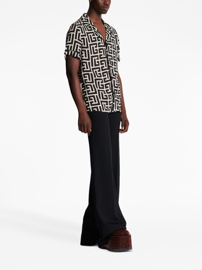 Balmain Geometric Pattern Short-Sleeve Shirt