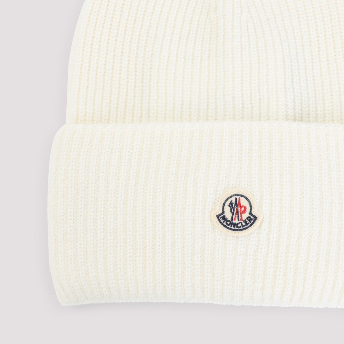 Moncler White Virgin Wool Hat