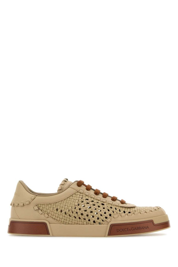 Dolce & Gabbana Cappuccino Leather Portofino Sneakers