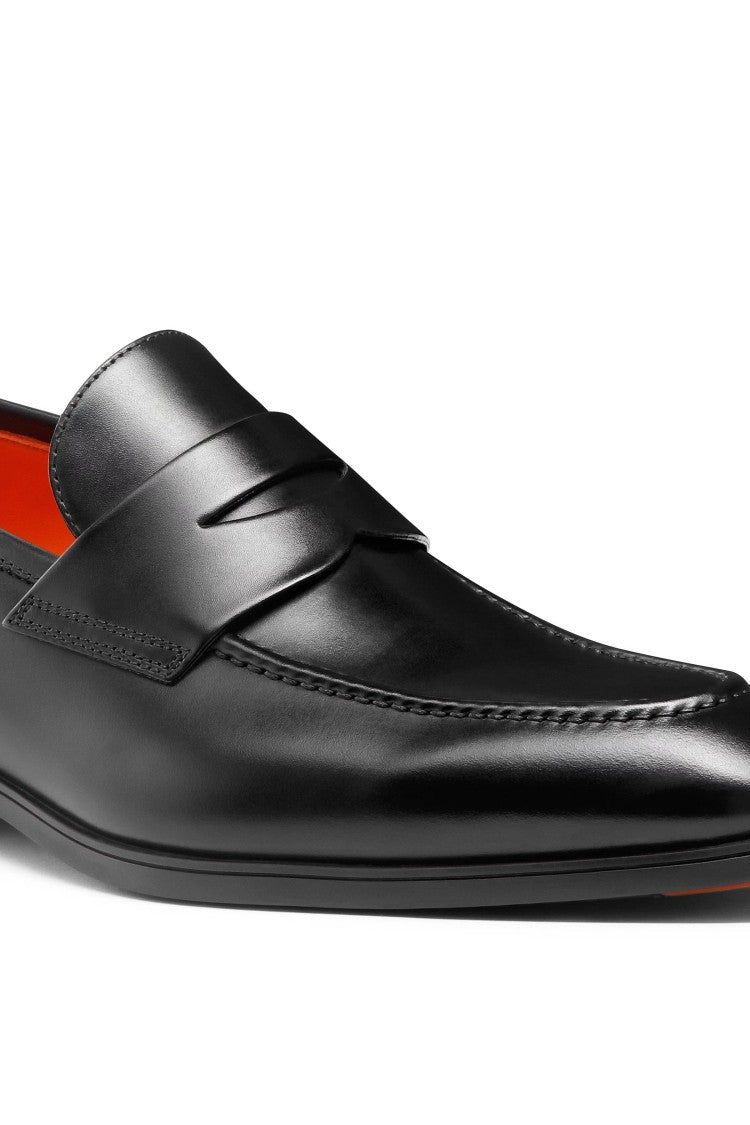 Santoni Leather Penny Loafers