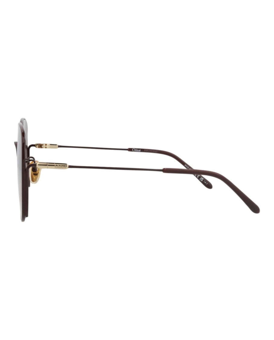 Chloé Square-Frame Metal Sunglasses With Gradient Lenses