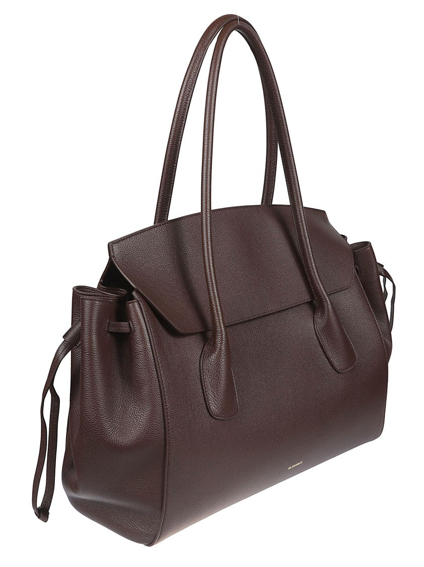 Jil Sander Spacious Structured Handbag With Flap Closure