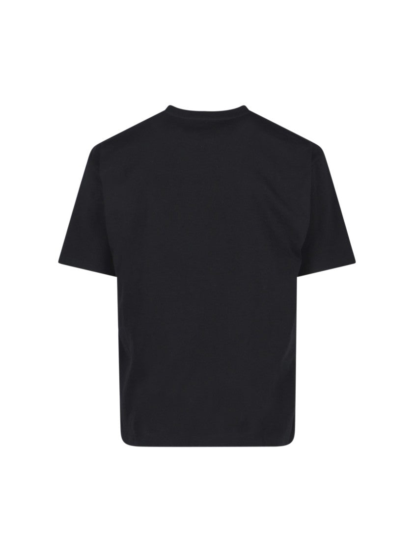 Valentino Contrast Print Black Cotton T-Shirt