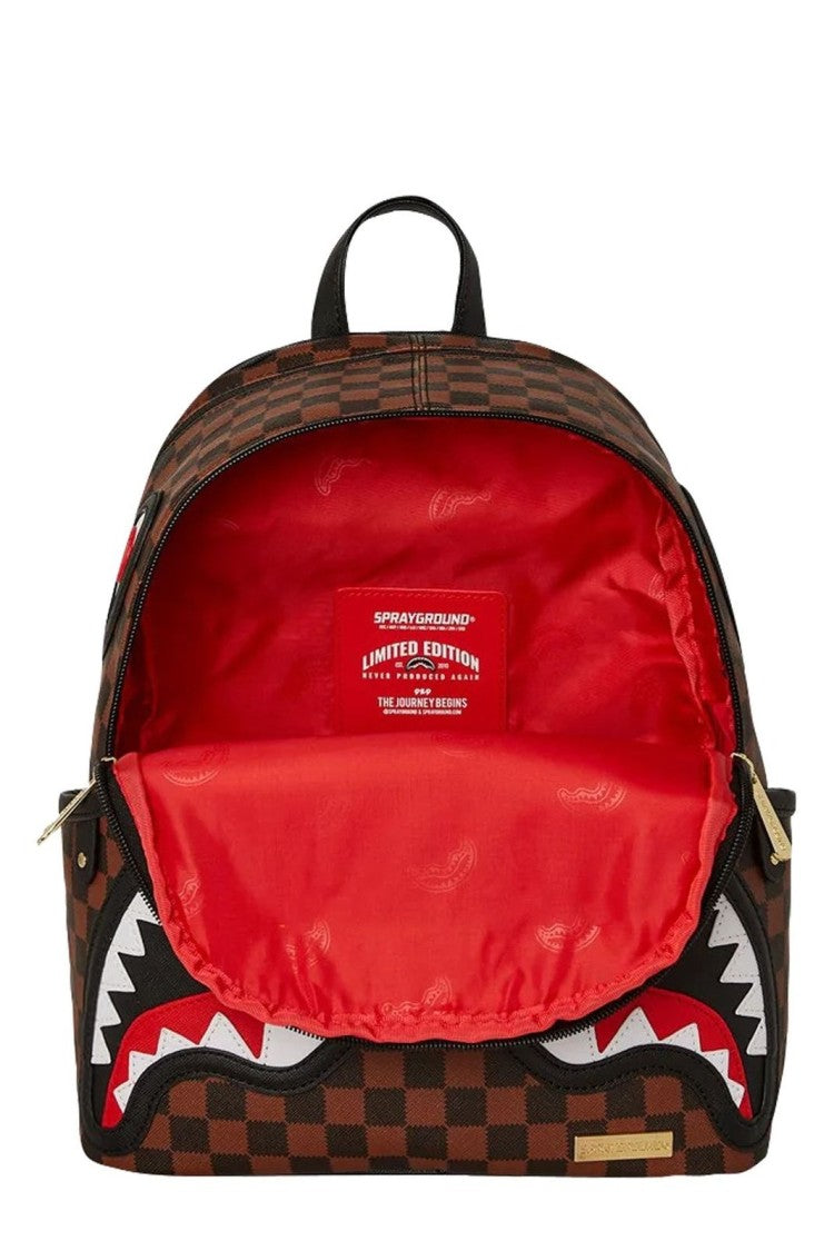 Sprayground Brown And Black Checkerboard Backpack