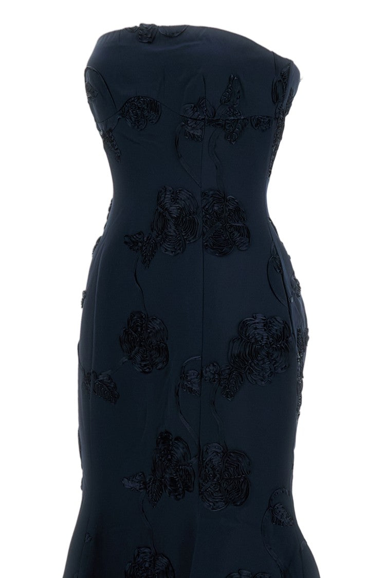 Rotate Floral Embossed Midi Dress