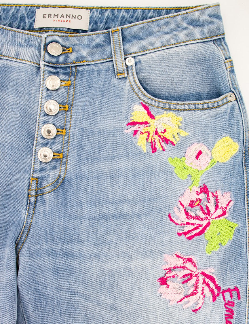 Ermanno Scervino Faded Wash Denim Trousers