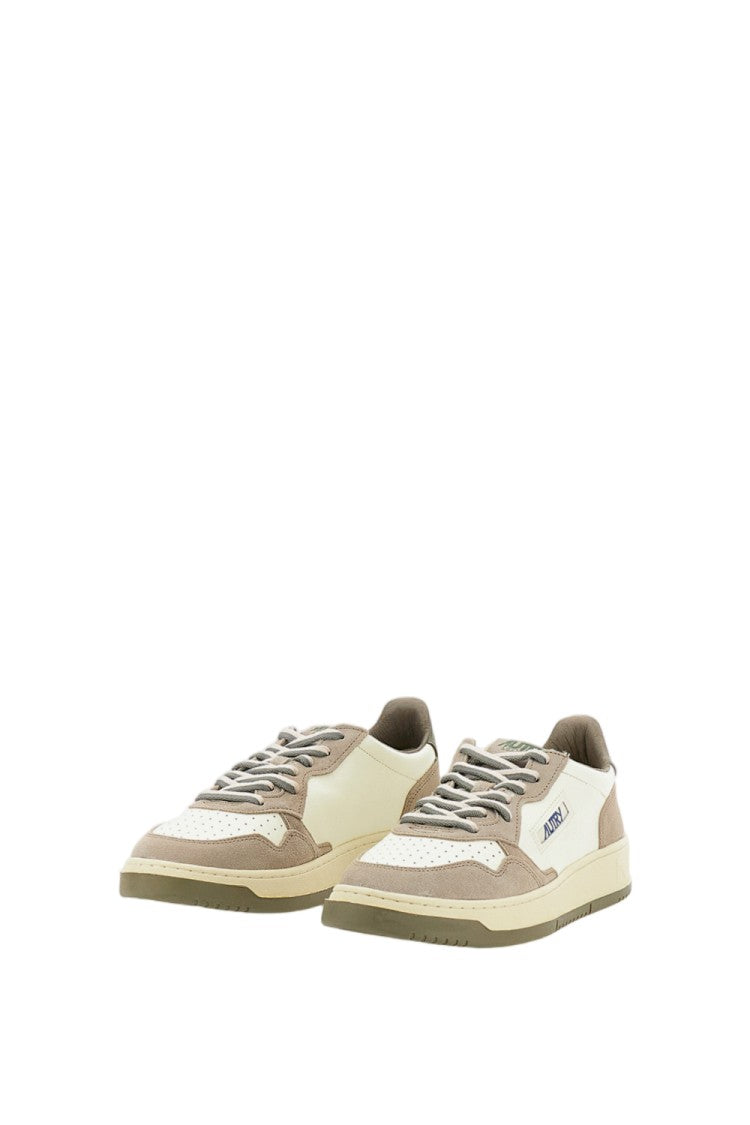 Autry White Grey Medalist Low Leather Suede Sneakers
