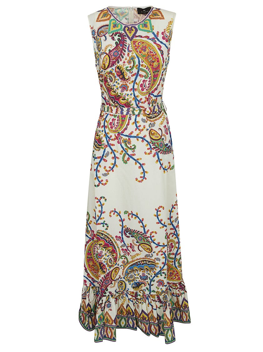 Etro Pure Cotton Poplin Regular Fit A-Line Dress