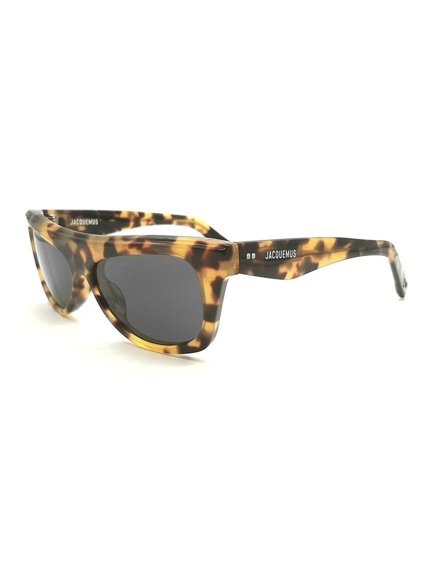 Jacquemus Bold Angular Acetate Sunglasses With Tortoiseshell Pattern