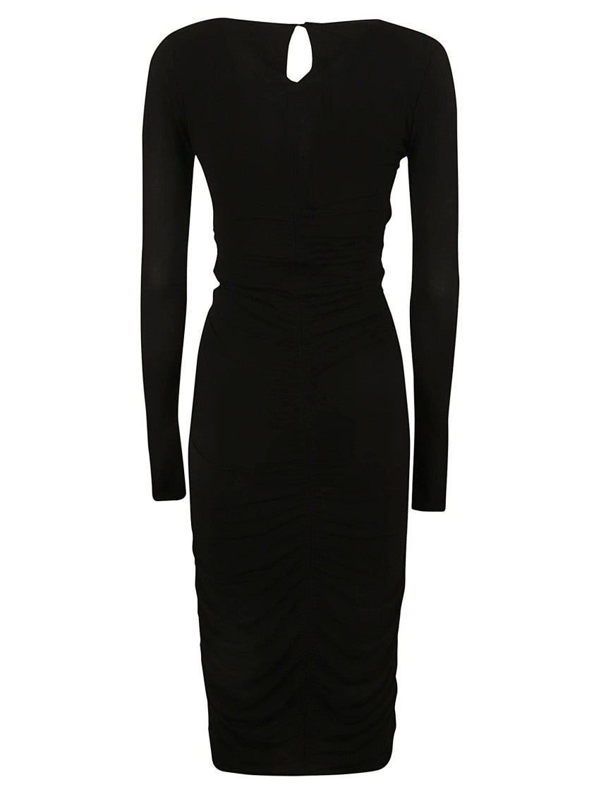 Isabel Marant Form-Fitting Black Dress With Keyhole Neckline