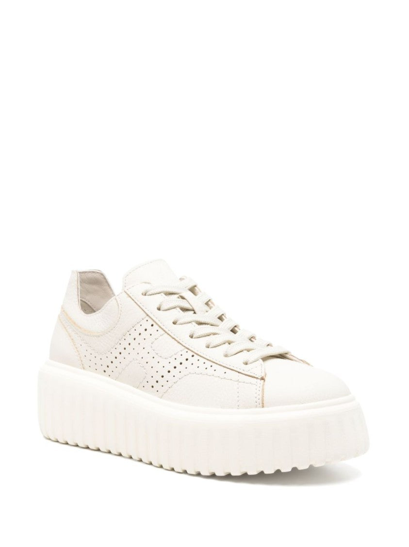 Hogan Elevated White Sneakers With Textured Upper