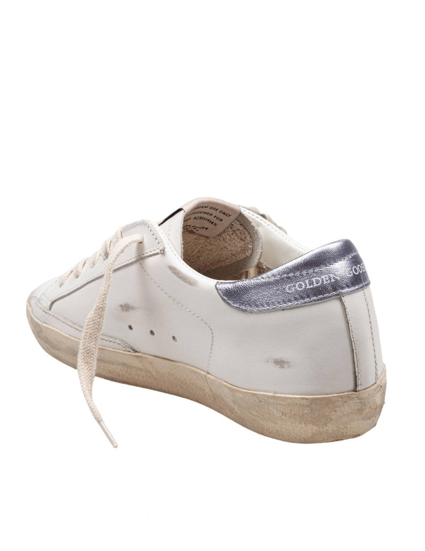 Golden Goose Super Star Leather Sneakers Blue And White