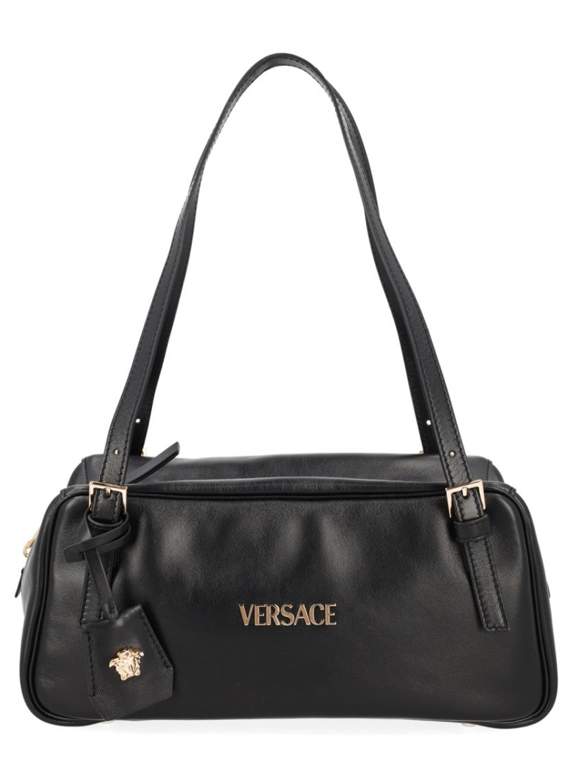 Versace Black Tag Lambskin Shoulder Bag