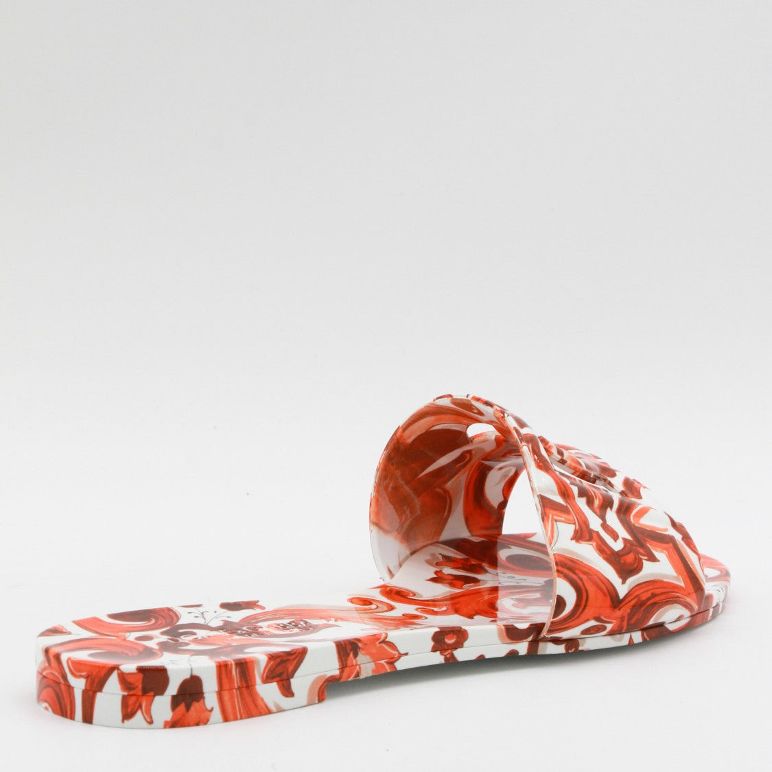 Dolce & Gabbana Artistic Slip-On Flat Sandals With Intricate Swirling Pattern