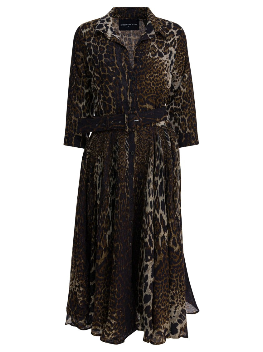 Samantha Sung Brown Wool Dress