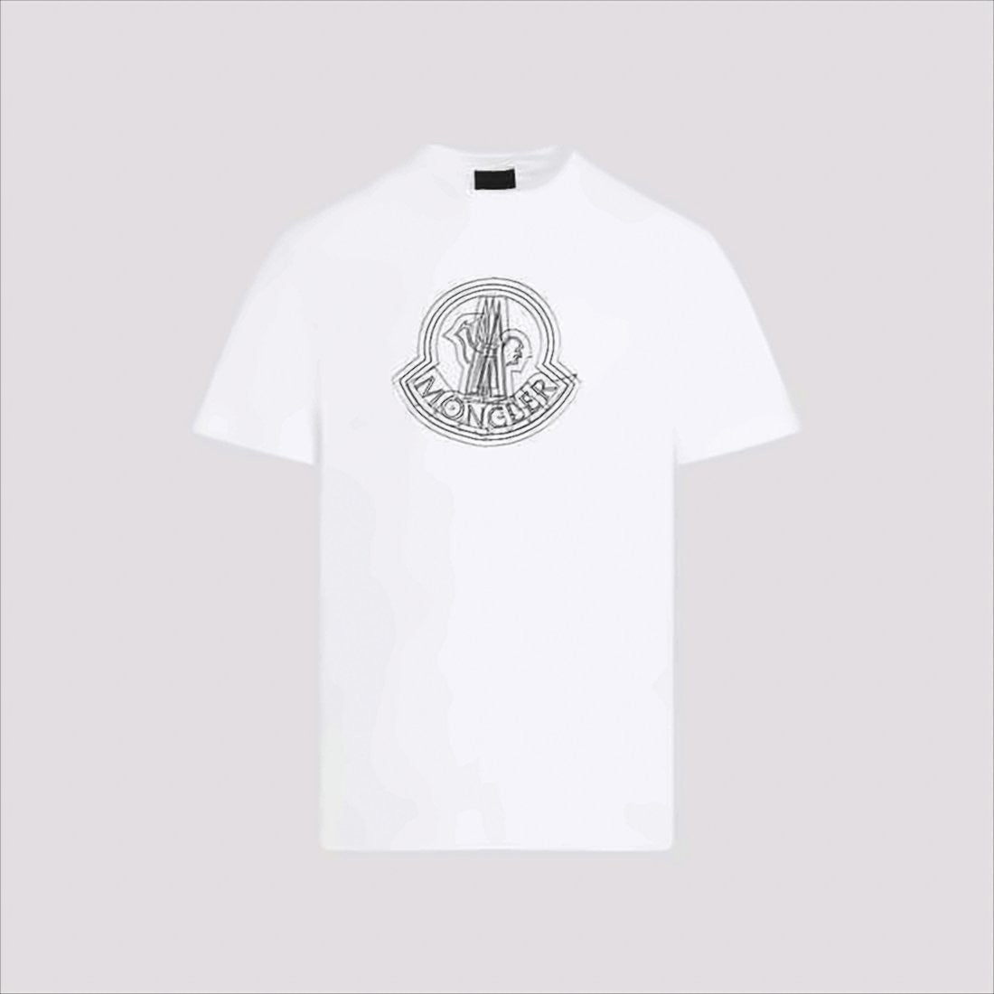 Moncler Layered Logo White Cotton T-Shirt