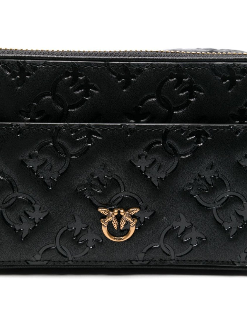 Pinko Textured Leather Crossbody Bag