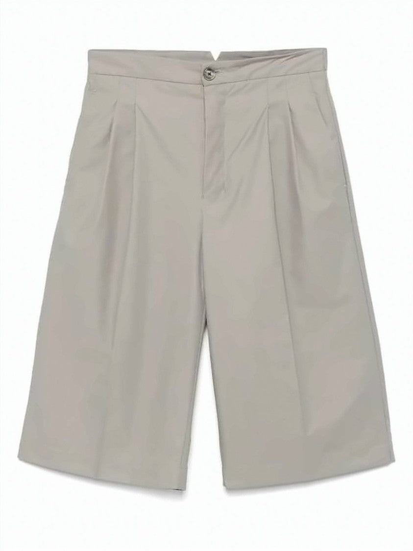 Ami Paris Tailored Neutrals Shorts With Pleated Design