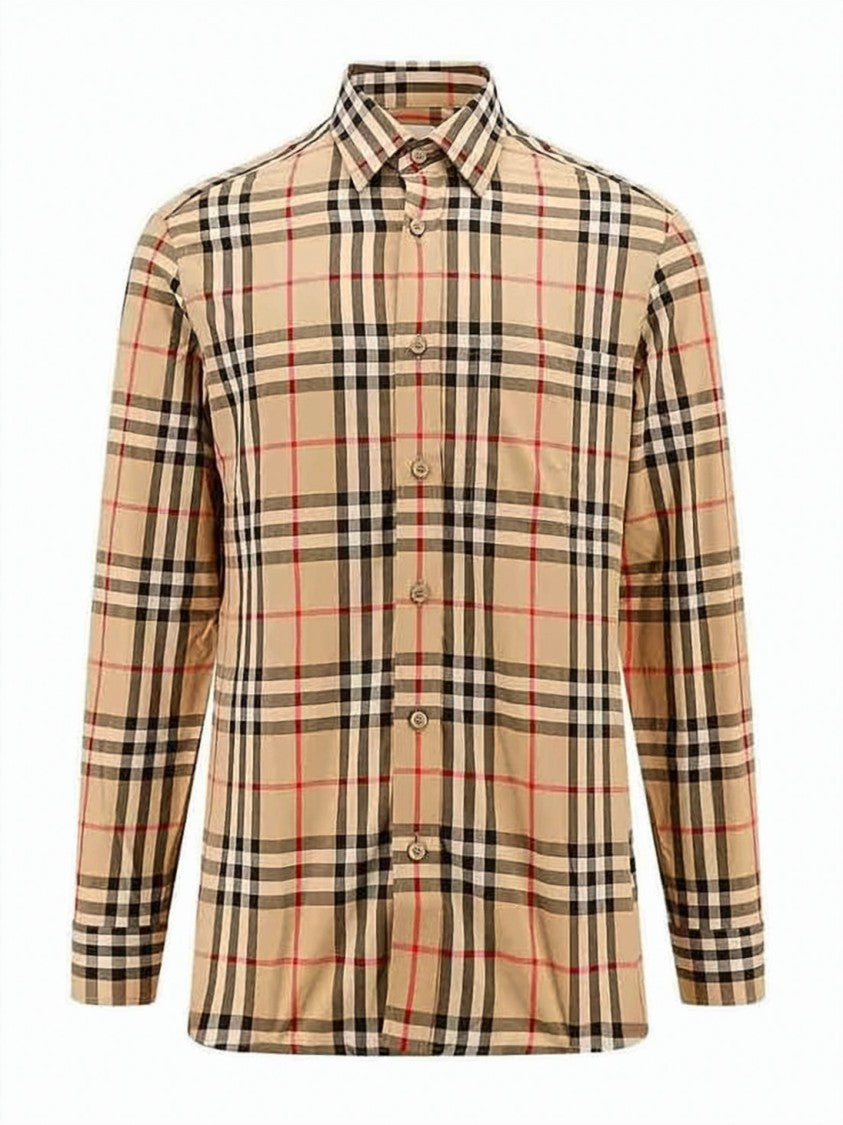Burberry Classic Check Button-Up Shirt With Pointed Collar