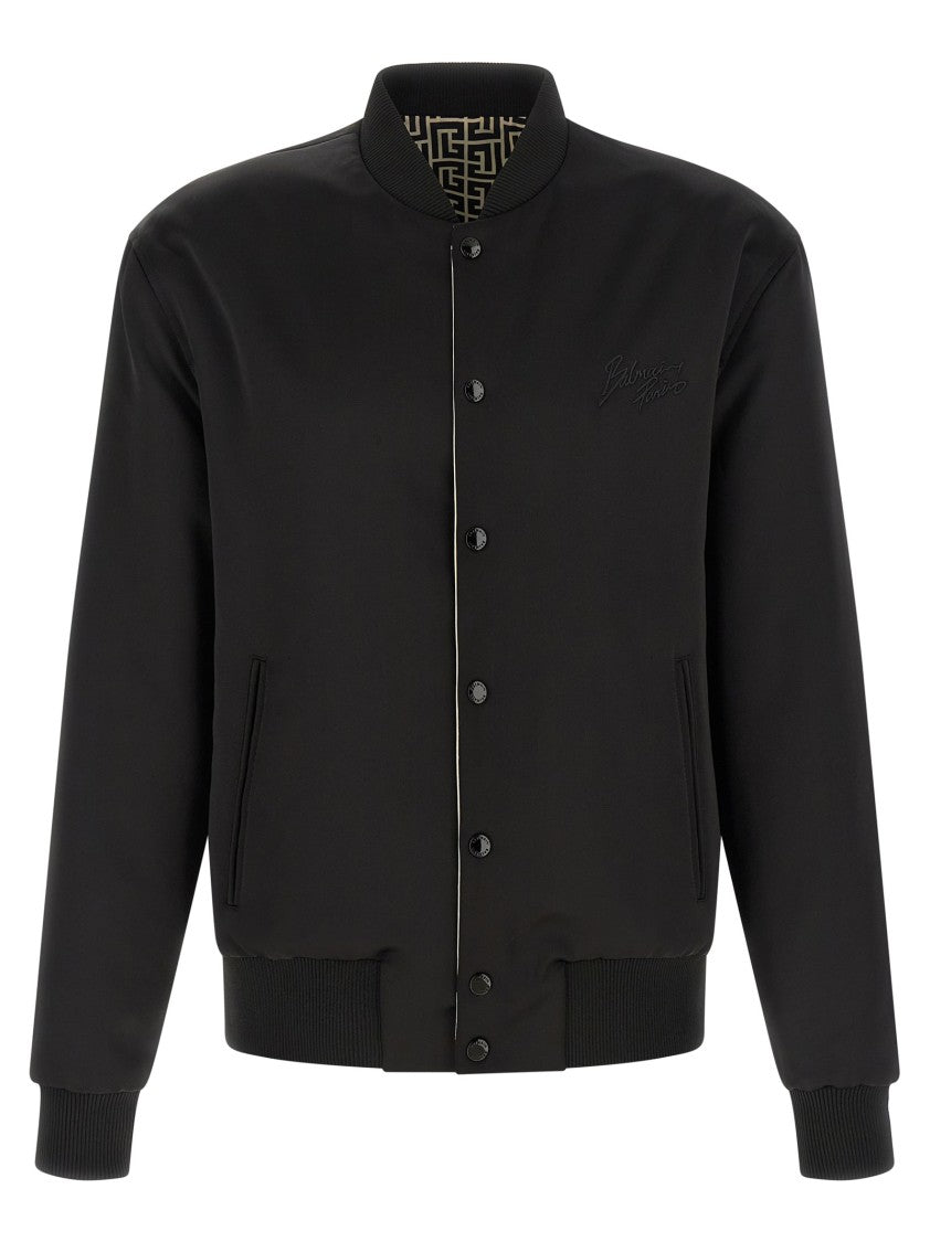 Balmain 'Monogram' Reversible Bomber Jacket
