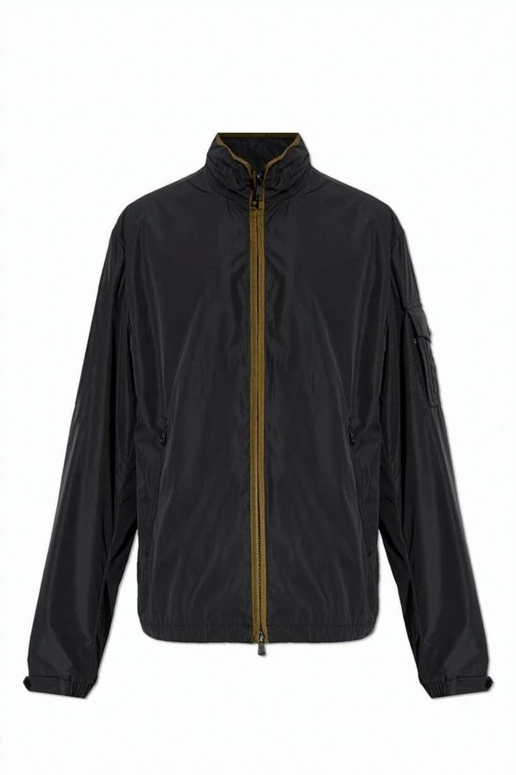 Moncler Lightweight Black Moncler Jacket With High Collar
