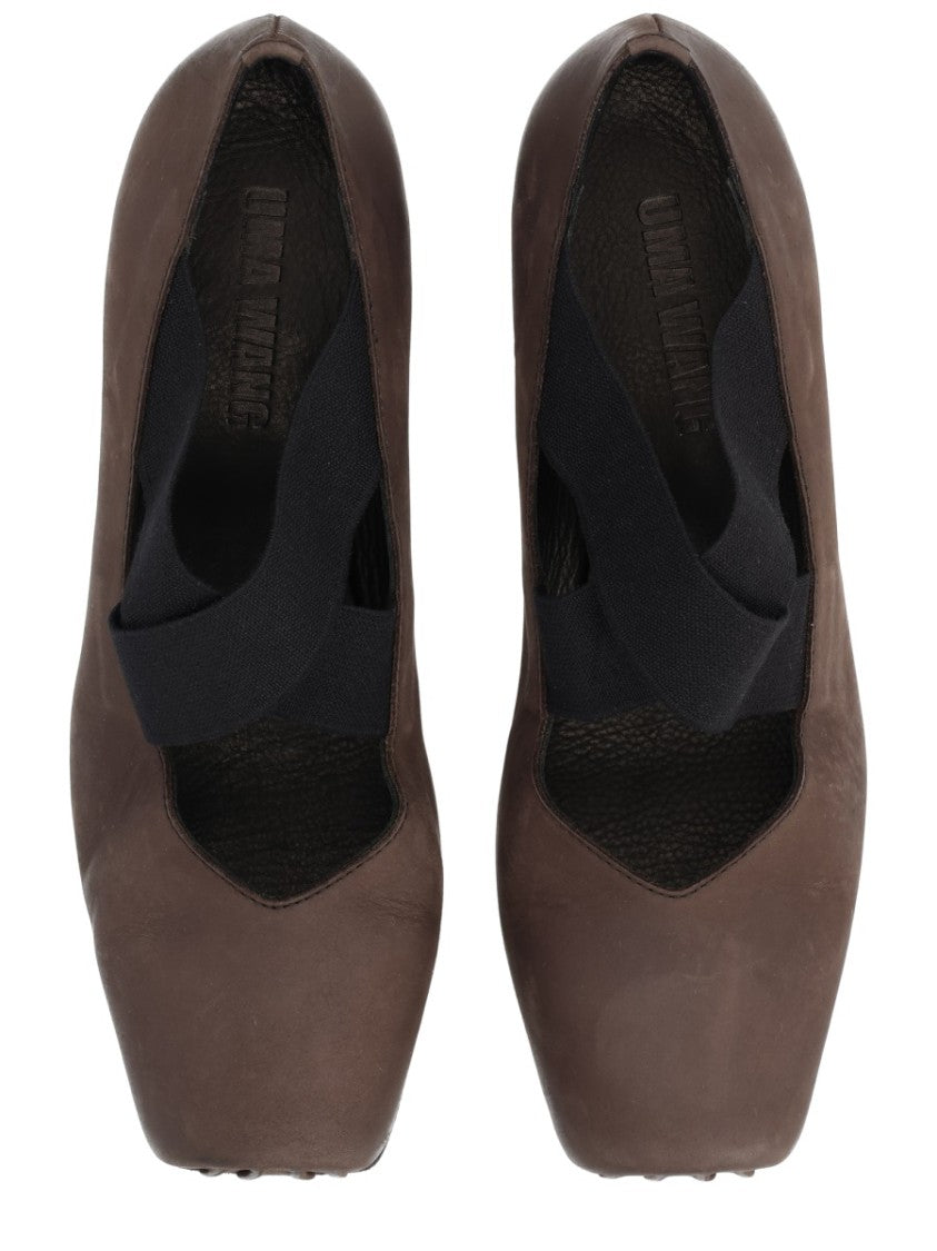 Uma Wang Muted Brown Calf Leather Flats