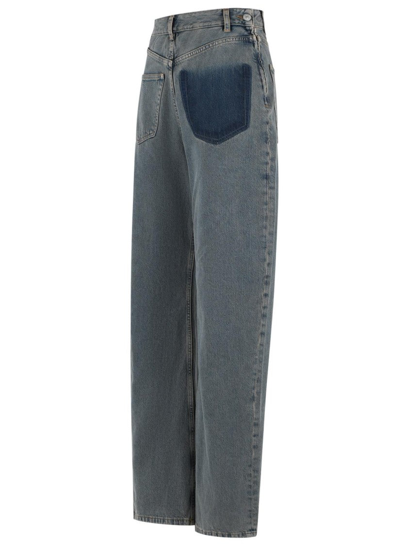 Mm6 By Maison Margiela 'Reverse' Blue Cotton Jeans