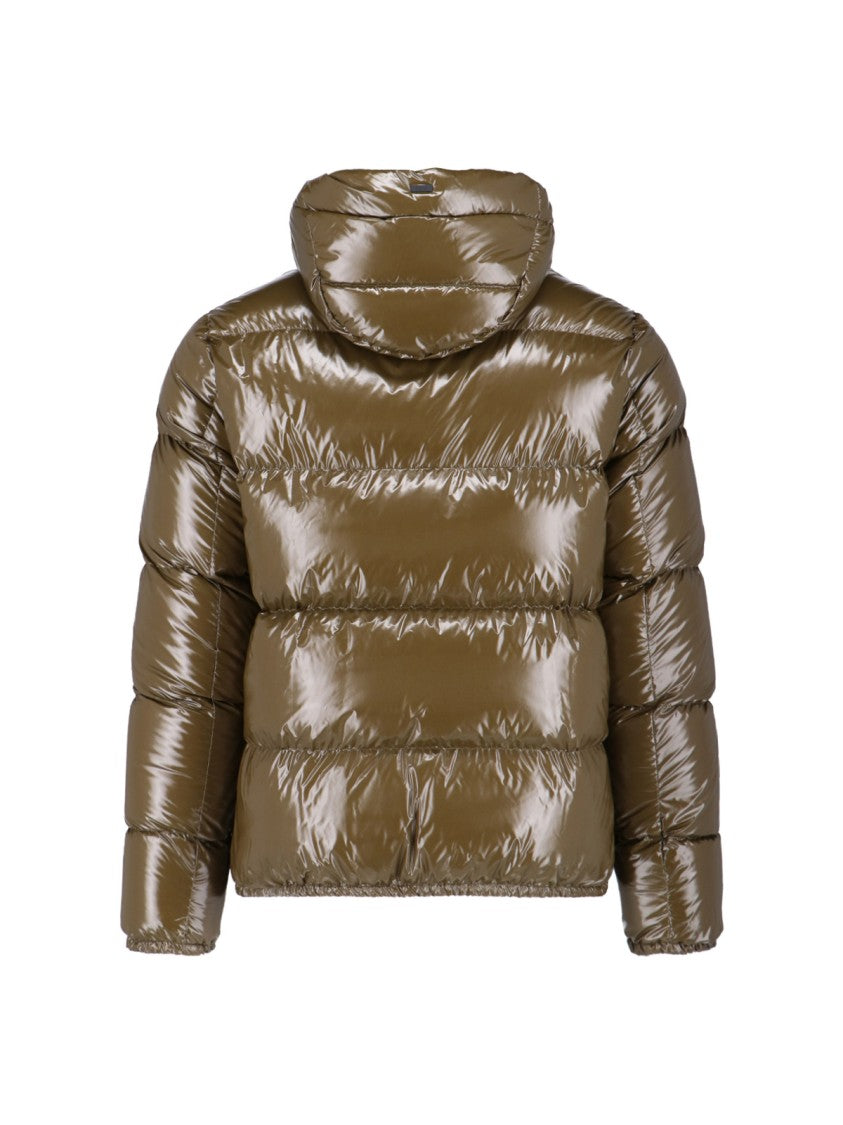 Herno Quilted Hooded Down Jacket With Logo Patch