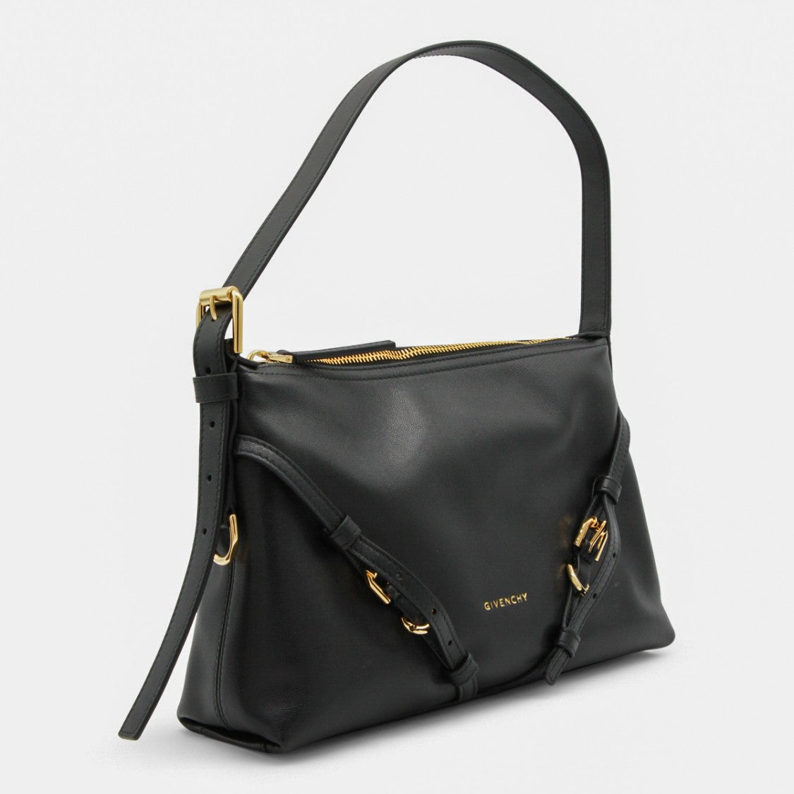 Givenchy Black Leather Voyou Shoulder Bag