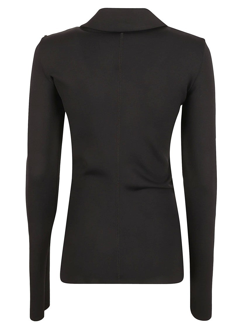 Max Mara Fitted Black Jacket With Notched Collar