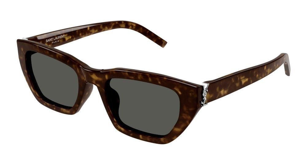Saint Laurent Havana Oversized Square Acetate Sunglasses
