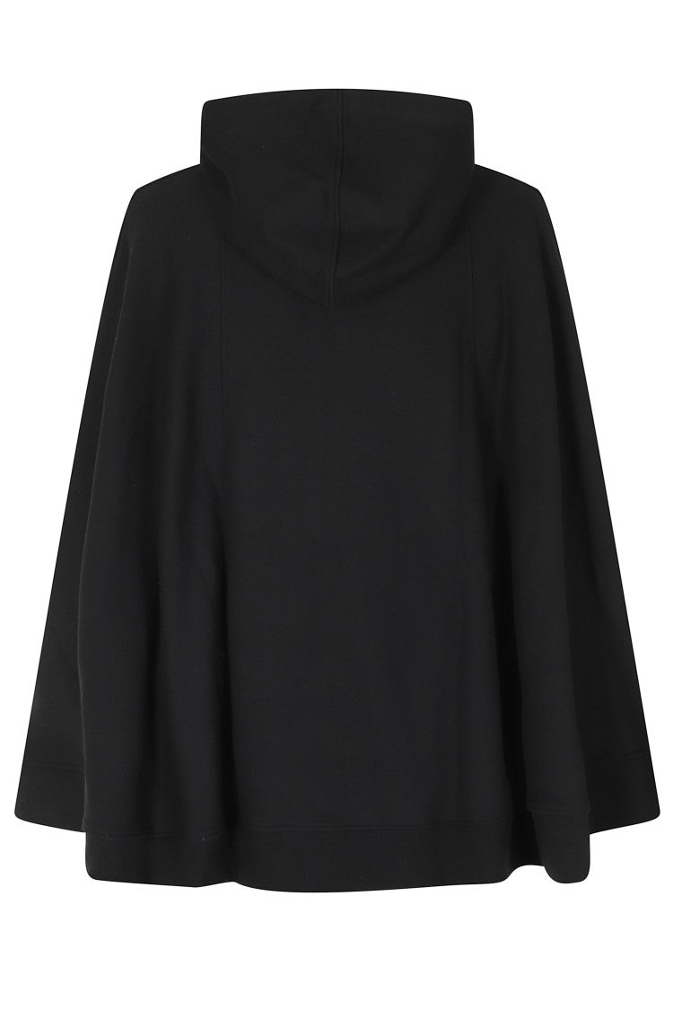 7 For All Mankind Black Oversized Cotton Zip Hoodie
