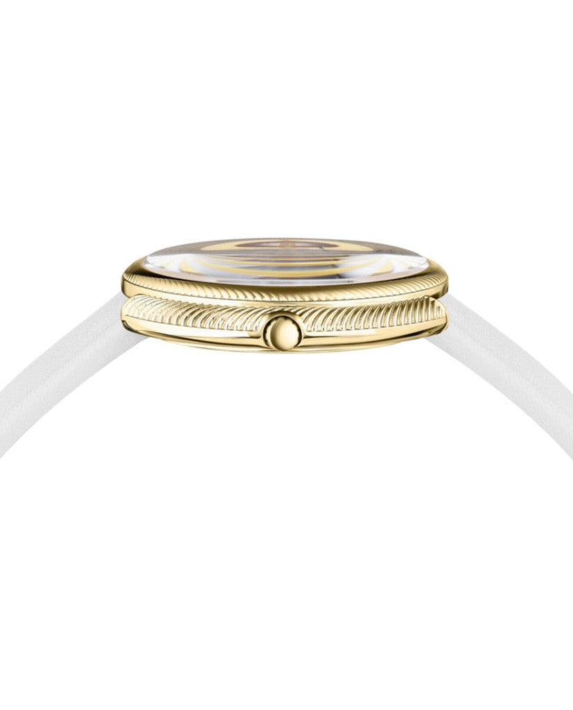 Versace Analog Quartz Thea Watch With Oval Gold-Tone Bezel