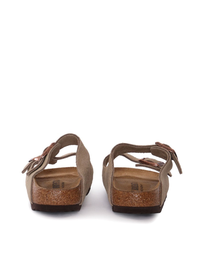 Birkenstock Taupe Arizona Suede Leather Slip-On Sandals