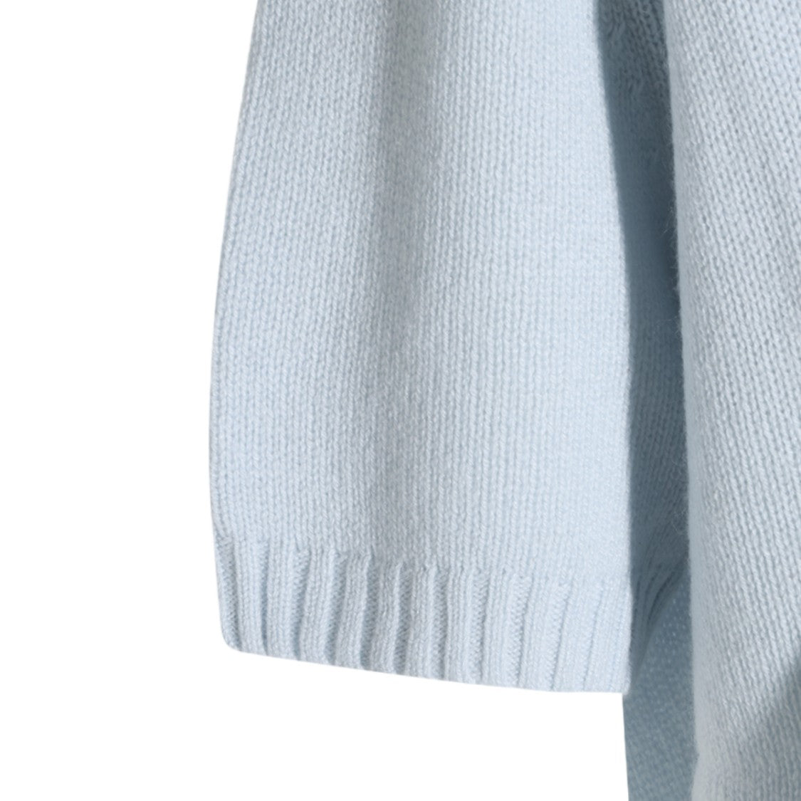 Allude Light Blue Ribbed Knit Sweater