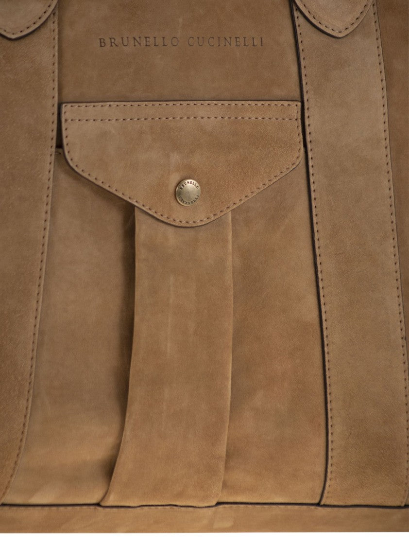Brunello Cucinelli Suede Weekender Bag