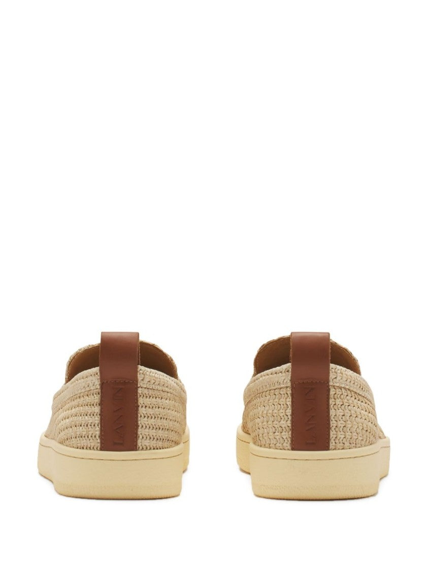 Lanvin Ecru Pull-Tab Rubber Sole Flat Shoes